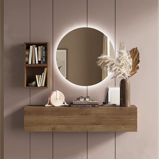 Read more about Eira wall hung wooden hallway furniture set in mercure
