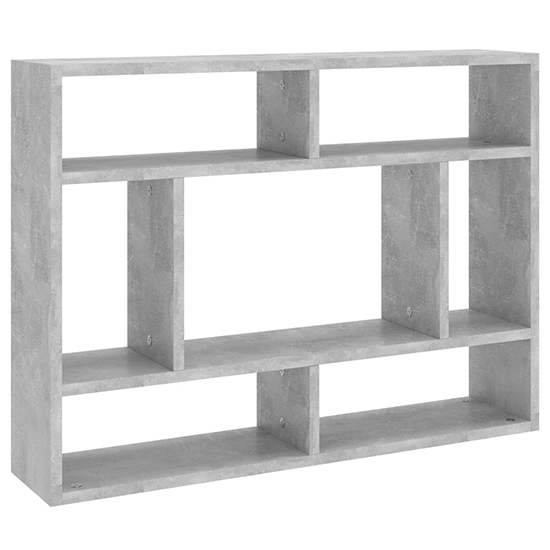 Eissa Rectangular Wooden Wall Shelf In Concrete Effect