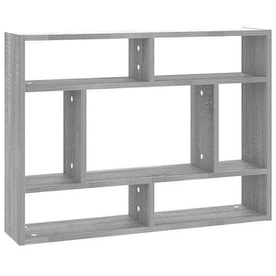 Eissa Rectangular Wooden Wall Shelf In Grey Sonoma Oak