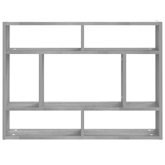 Eissa Rectangular Wooden Wall Shelf In Grey Sonoma Oak