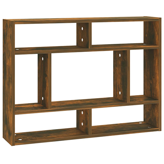 Eissa Rectangular Wooden Wall Shelf In Smoked Oak