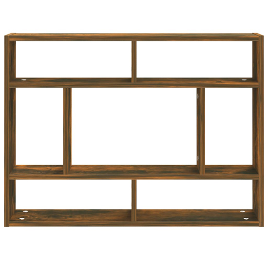 Eissa Rectangular Wooden Wall Shelf In Smoked Oak
