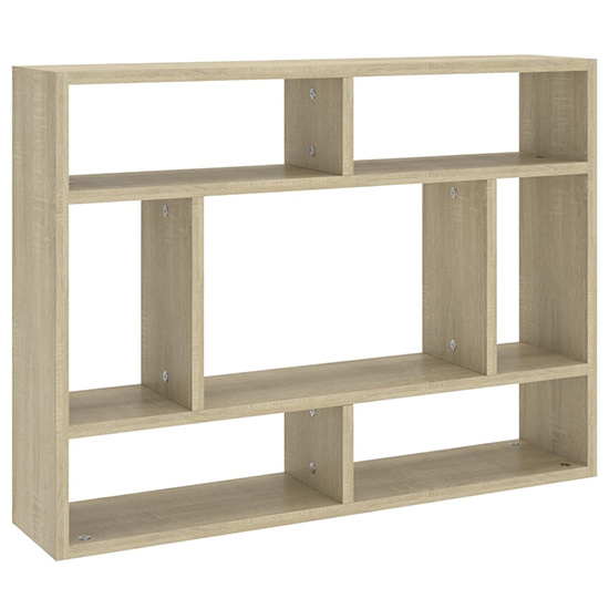 Eissa Rectangular Wooden Wall Shelf In Sonoma Oak
