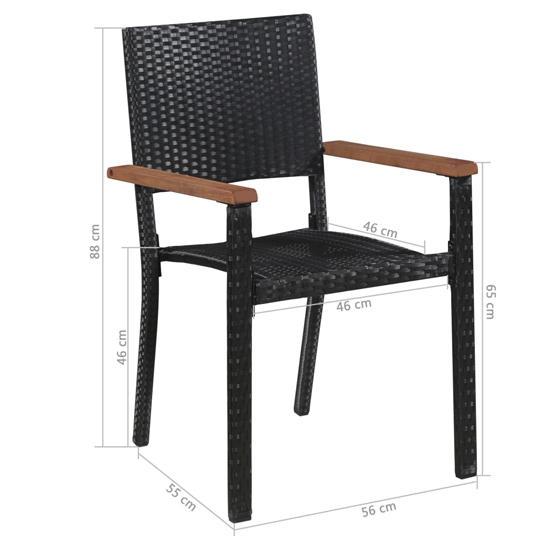 Ekani Outdoor 7 Piece Poly Rattan Dining Set In Brown And Black