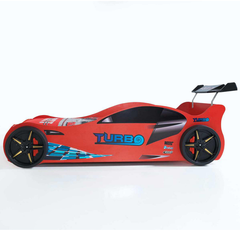 Eko Red ABS Children Car Bed with Spoiler and LED