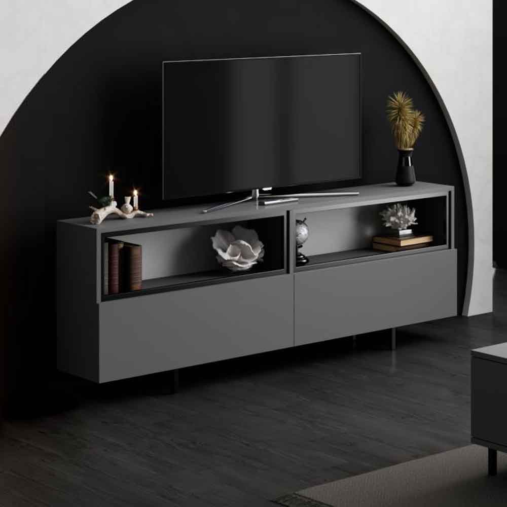 Ekol Up Wooden LED TV Stand with 2 Doors in Anthracite