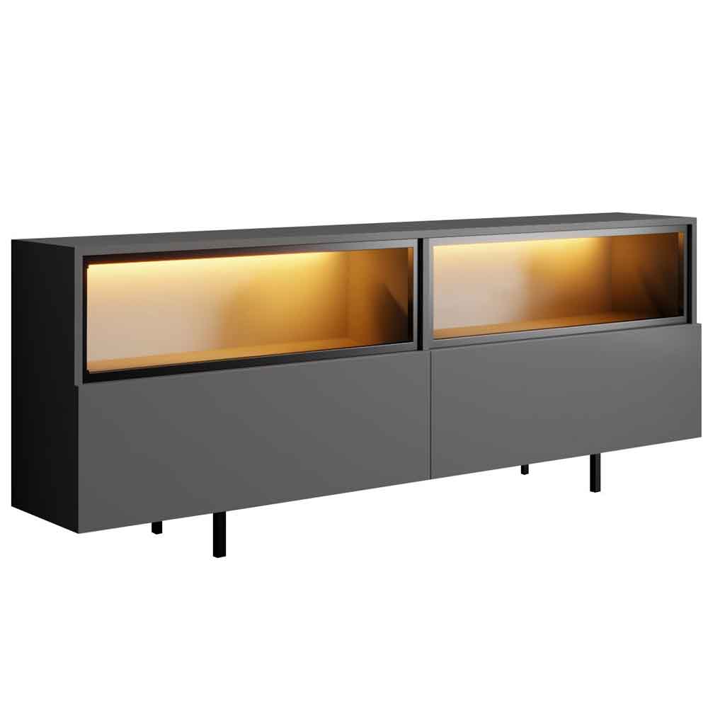 Ekol Up Wooden LED TV Stand with 2 Doors in Anthracite