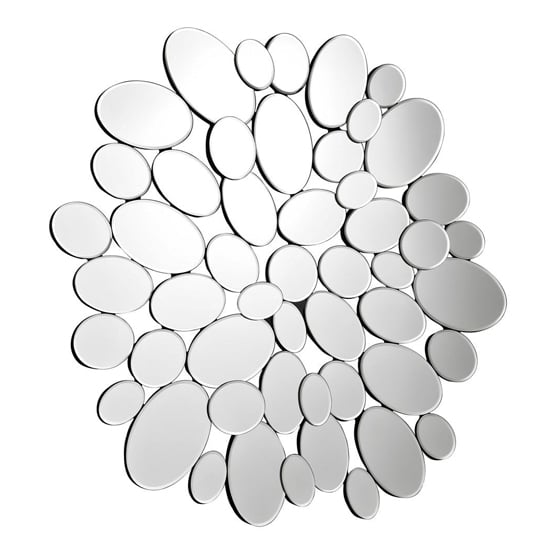 Photo of Ekosta pebble design wall mirror in silver frame