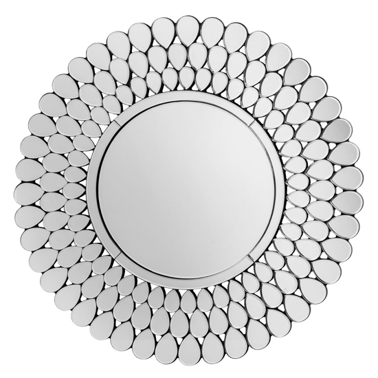 Product photograph of Ekosta Sundial Design Wall Mirror In Silver from Furniture in Fashion