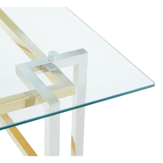 Elaina Clear Glass Coffee Table With Stainless Steel Base