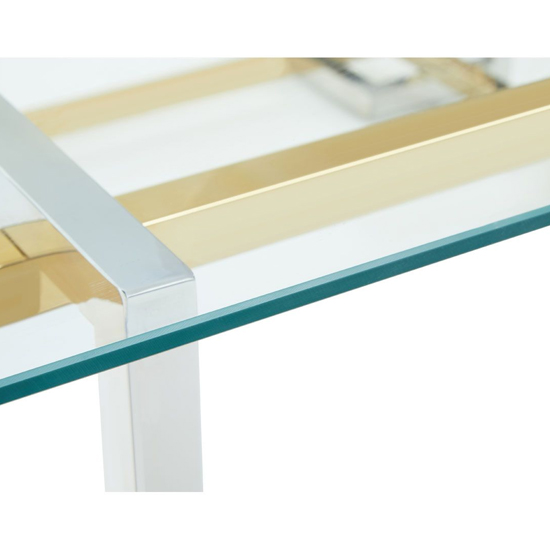 Elaina Clear Glass Coffee Table With Stainless Steel Base