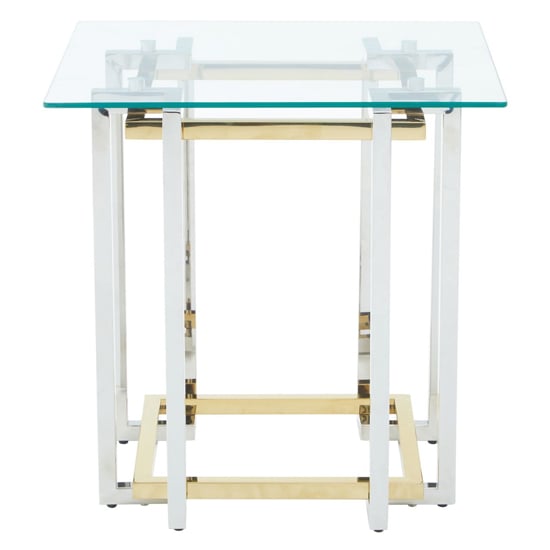 Elaina Clear Glass Side Table With Stainless Steel Base_2