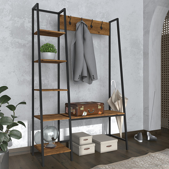 Read more about Elaina rustic wooden large hallway storage unit in vintage pine