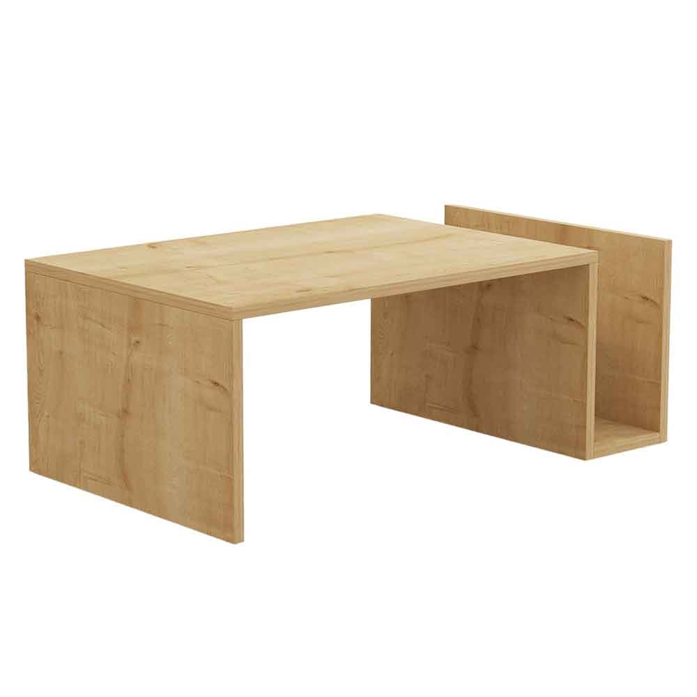 Elara Wooden Coffee Table with Magazine Rack in Sapphire Oak