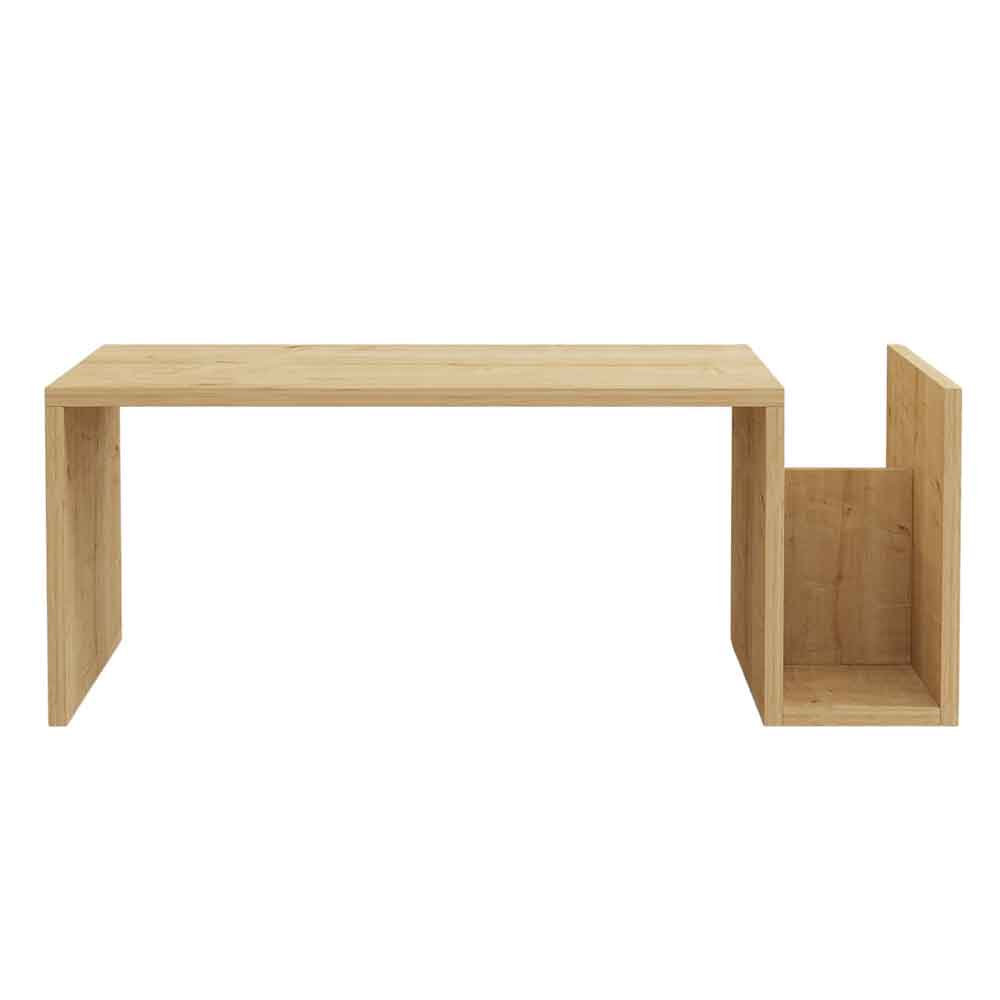 Elara Wooden Coffee Table with Magazine Rack in Sapphire Oak