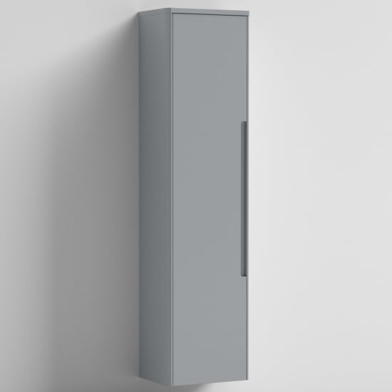 Product photograph of Elba 35cm Bathroom Wall Hung Tall Unit In Satin Grey from Furniture in Fashion