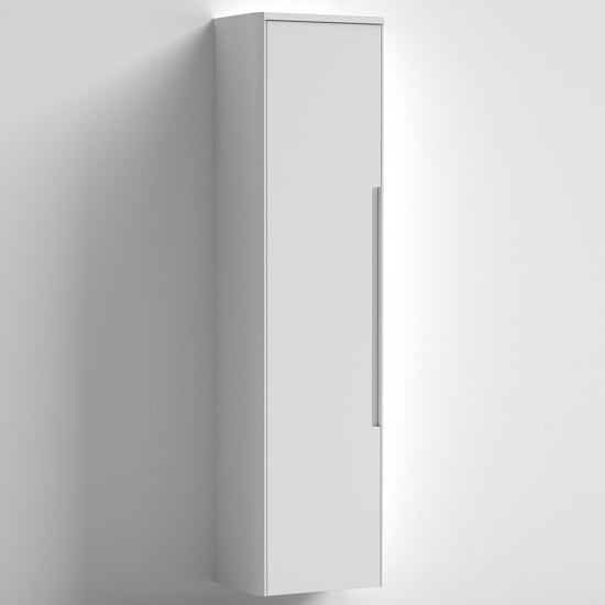 Product photograph of Elba 35cm Bathroom Wall Hung Tall Unit In Satin White from Furniture in Fashion