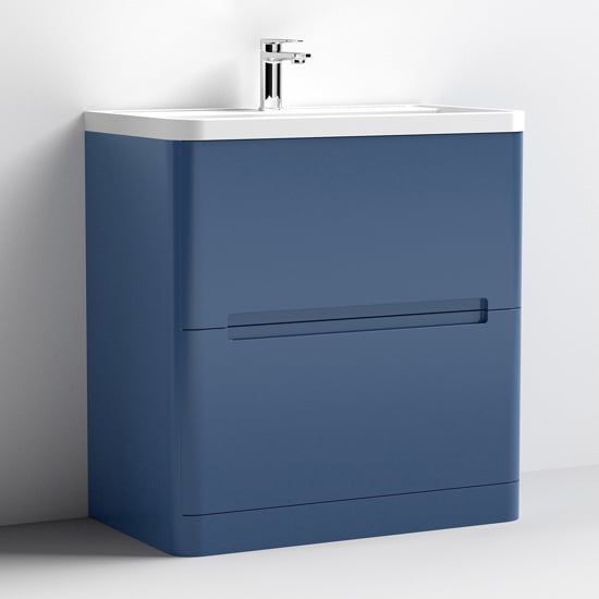 Read more about Elba 80cm floor vanity with polymarble basin in satin blue