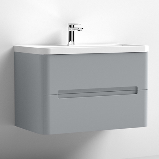 Read more about Elba 80cm wall hung vanity with ceramic basin in satin grey