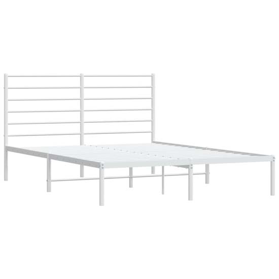 Eldon Metal Double Bed With Headboard In White