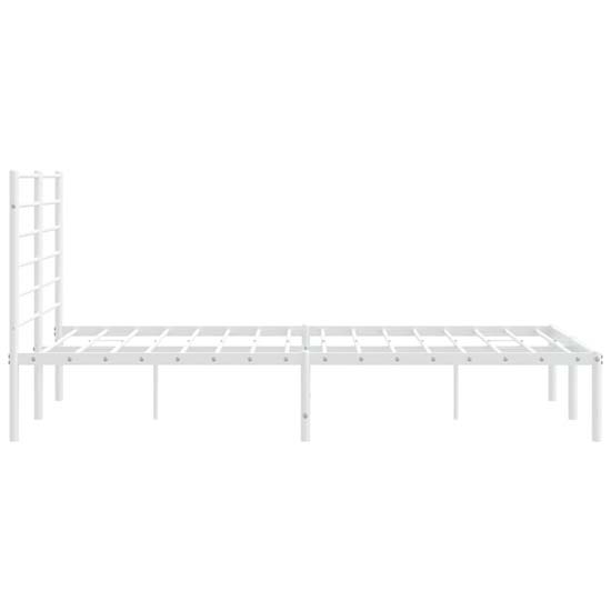 Eldon Metal Double Bed With Headboard In White