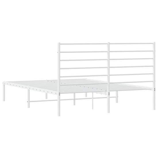 Eldon Metal Double Bed With Headboard In White