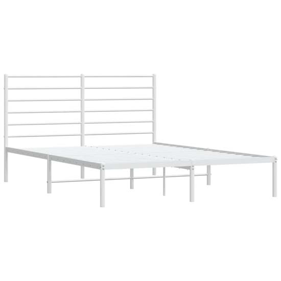 Eldon Metal King Size Bed With Headboard In White