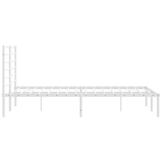 Eldon Metal King Size Bed With Headboard In White