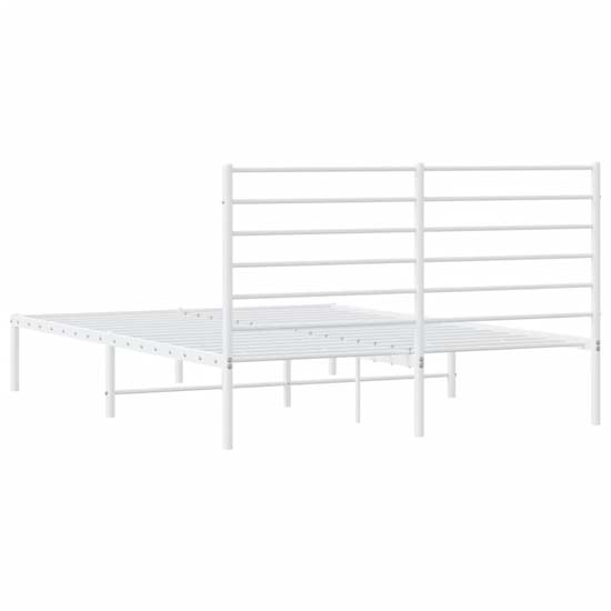 Eldon Metal King Size Bed With Headboard In White