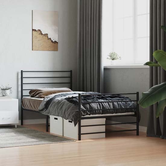 Product photograph of Eldon Metal Single Bed In Black from Furniture in Fashion