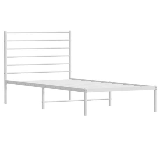 Eldon Metal Single Bed With Headboard In White