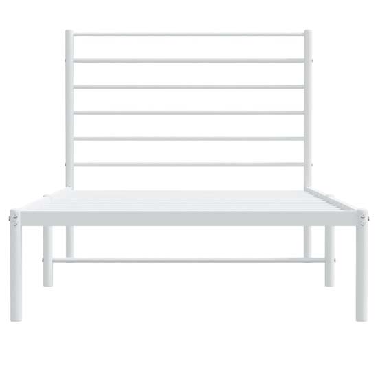 Eldon Metal Single Bed With Headboard In White