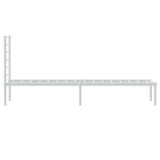 Eldon Metal Single Bed With Headboard In White