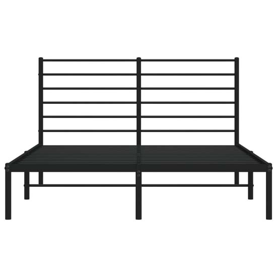 Eldon Metal Small Double Bed With Headboard In Black