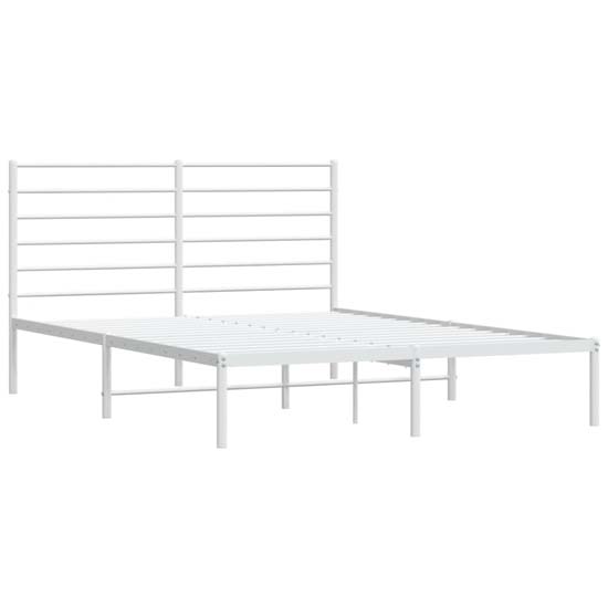 Eldon Metal Small Double Bed With Headboard In White