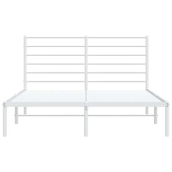 Eldon Metal Small Double Bed With Headboard In White