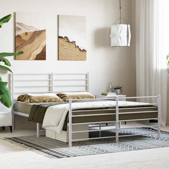 Read more about Eldon metal small double bed in white