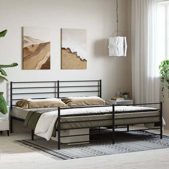 Product photograph of Eldon Metal Super King Size Bed In Black from Furniture in Fashion
