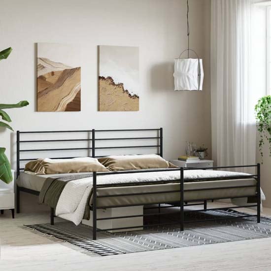 Read more about Eldon metal super king size bed in black
