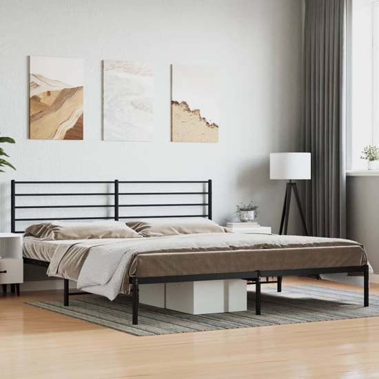 Product photograph of Eldon Metal Super King Size Bed With Headboard In Black from Furniture in Fashion