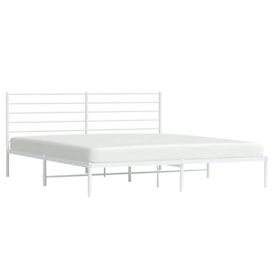 Eldon Metal Super King Size Bed With Headboard In White