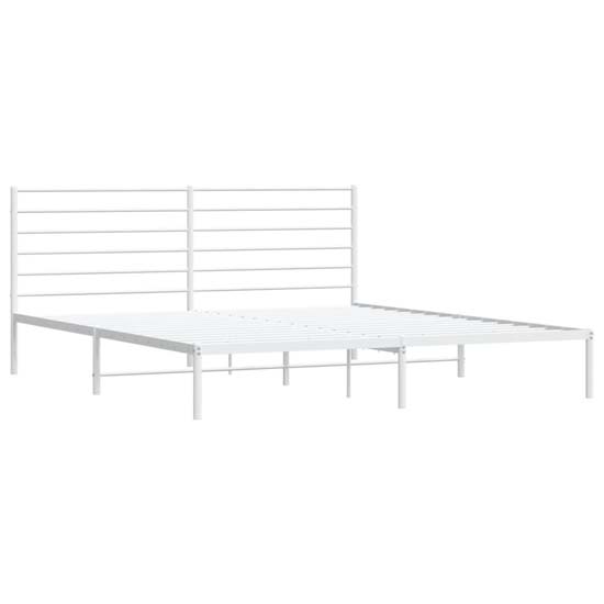 Eldon Metal Super King Size Bed With Headboard In White