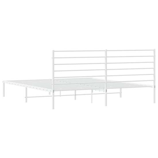 Eldon Metal Super King Size Bed With Headboard In White