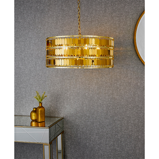 Eldora 5 Lights Ceiling Pendant Light In Gold