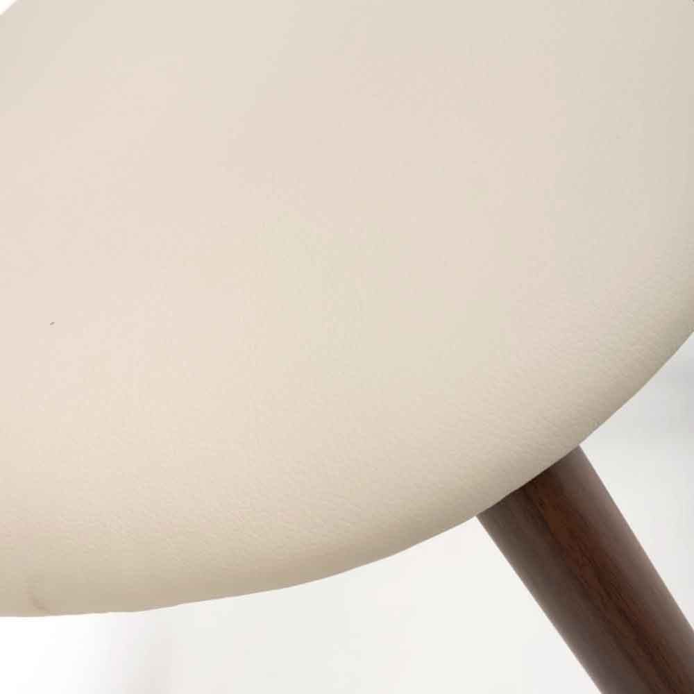 Eldoro Taupe Faux Leather Dining Chairs with Brown Legs in Pair