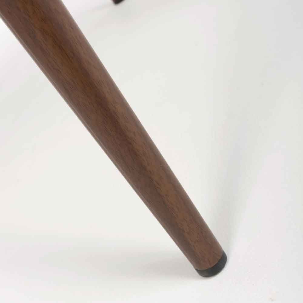 Eldoro Taupe Faux Leather Dining Chairs with Brown Legs in Pair
