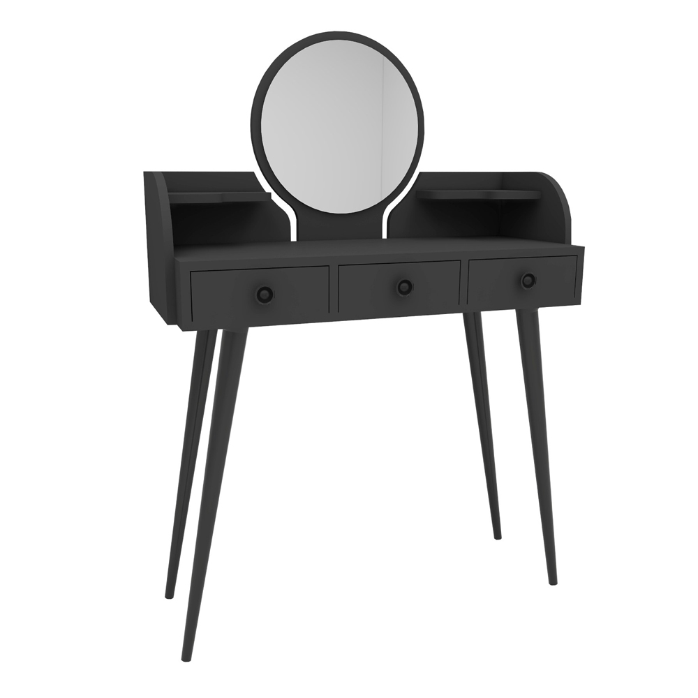 Elegans Wooden Dressing Table with Mirror in Anthracite
