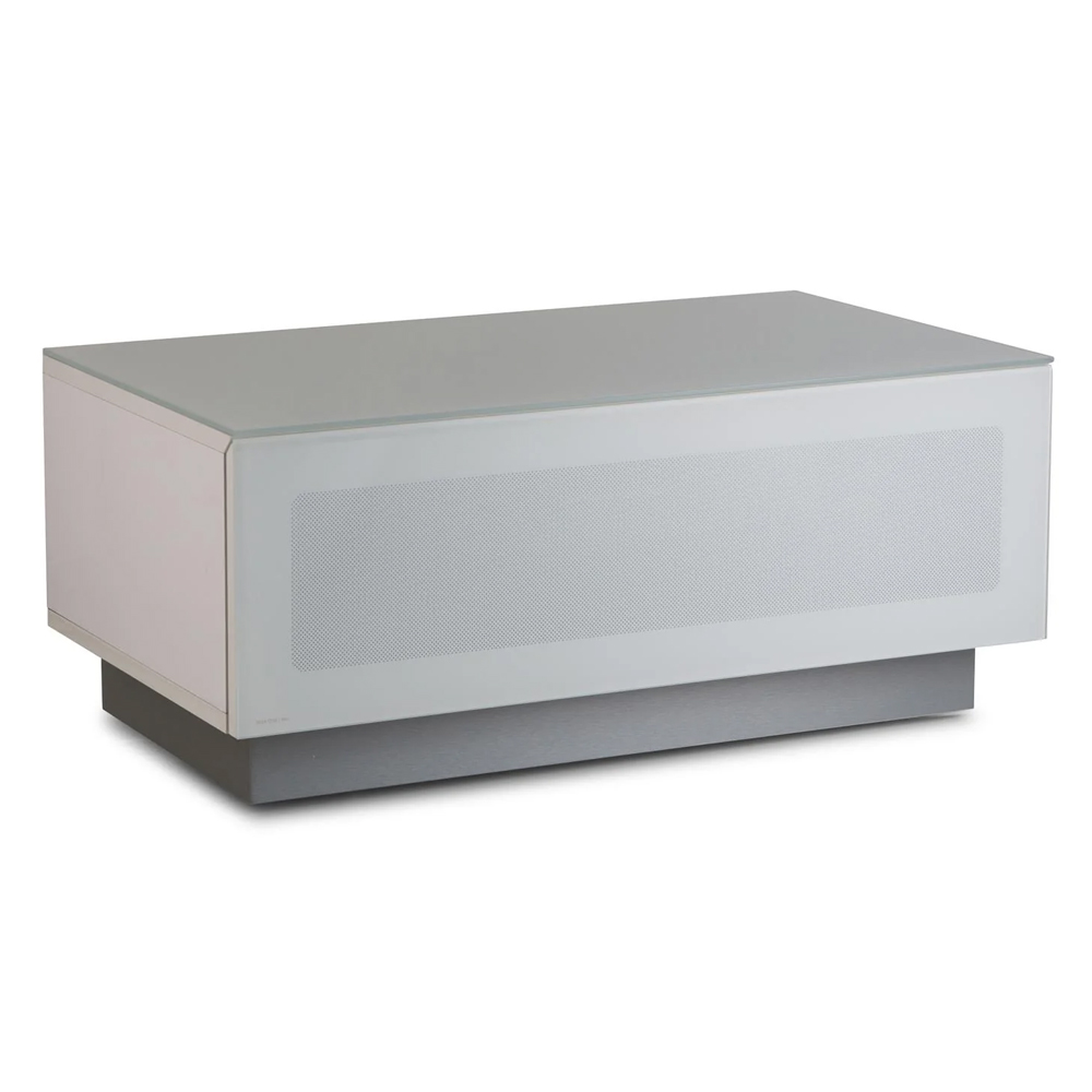Elements Wooden TV Stand With Glass Door In White