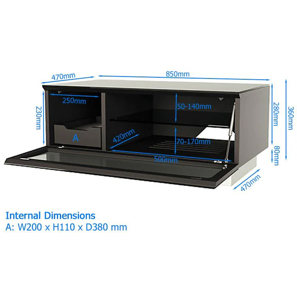 Elements Wooden TV Stand With Glass Door In White