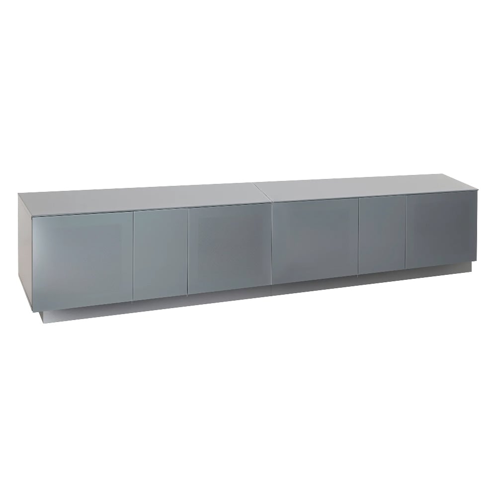 Read more about Elements xl wooden tv stand with 4 glass doors in grey